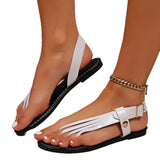 2025 New Summer Women's Flat-Soled Sandals Large-Size Jacket Buckle With Flat Sandals HZ0115