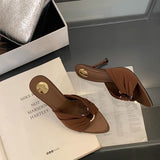 Light Familiar With The Wind High-Slender Slippers Women Summer Wear 2025 New Pointed Thin And Exposed Toe Sexy Cold Slippers HZ0115