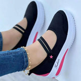 2025 Summer New Canvas Textile Solid Color Daily Low-Help Black Slope Round Head Single Shoe HZ0115