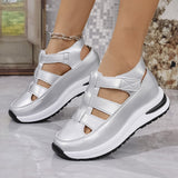 2025 New Women's Thick Soles High Sandals Large-Size Hollow Round Head In High Sports Sandals HZ0115