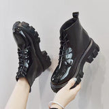 2025 Autumn And Winter New British Wind Martin Boots Female Students Korean Version Of The Short Boots Wearing Thick Skin Boots HZ0115