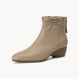 Ju Soft British Style Retro Slope And Short Boots Women 2025 New Autumn And Winter Plus Velvet After Zippered Chelsea Boots HZ0115
