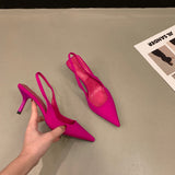 French High-Heeled Black Bag Head Sandals Fairy Shoes 2025 Spring And Summer Small High-End Feelds Of The Front Of The Steeple Single Shoe HZ0115