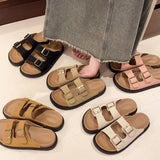Fashion Thick Boken Slippers Women Wear 2025 Summer New French Leisure Soft Base Cool Drag Anti-Slip One-Word Drag HZ0115