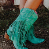 Autumn And Winter New Retro Handmade Shoes Coarse High Heel Mid-Heeled Boots PU Pointed Large Yard Flow Su Boots HZ0115