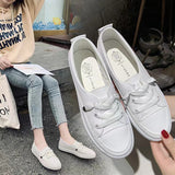 Casual Shoes Women 2025 Spring New Board Shoes Leather Small White Shoes Women Korean Version Of Women's Shoes HZ0115