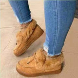 2025 Autumn And Winter Women's Cotton Boots Plus Thick Low Help To Keep Warm Wool Cotton Shoes Popular HZ0115