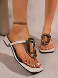 2025 Summer New Large-Size Flip-Flop Comfortable Low-Heeme Outside Wearing Beach Cool Slippers Women HZ0115