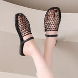 Fry Street High-Value Net Woven Bun Head Drag Summer New Simple Word With Round Head Flat Cool Slippers HZ0115