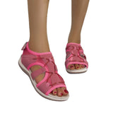 Women's Sandals 2025 Summer New Round Head Breathable Leisure Large-Size Flat-Bottomed Beach Women's Flat Bottom Comfortable HZ0115