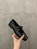 French Flat Silver Mary Jane Single Shoes Women's Shoes 2025 New Summer Square Gentle Korean Version Of Small Leather Shoes HZ0115