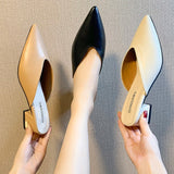 Coarse Heel Bao Head Half Drag Women's Shoes 2025 New Korean Version Of Fashion Temperament Pure Color Pointed Cool Drag HZ0115