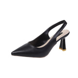 2025 Spring And Summer New Sharp-Headed High-Heeled Shoes Women's Fine Heel Head Sandals Behind The Empty Light Single Shoe HZ0115