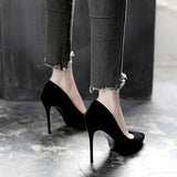 Spring And Autumn 2025 New Fashion Black High Heels Women's Fine Heel 10Cm Sexy French Girl Little Single Shoes HZ0115
