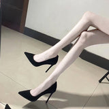 Long Standing Not Tired Black High-Heeled Women's Fine Heel Sexy Night Scene 2025 New Temperament Professional Work Shoes Single Shoes Women HZ0115