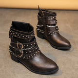 Women's Shoes 2025 Autumn And Winter Thick Belt Belt Short-Sleest Single Boots Women HZ0115