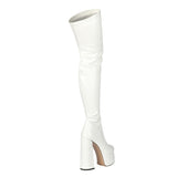 2025 Round Head Super High With Patent Skin Over Knee Thin Leg Lady Fashion Leather Boots Large Size Boots HZ0115