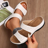 2025 Summer Women Thick Bottom Slippers Large-Size Thick-Sed Fish Mouth Slippers Outside Wearing Beach Shoes HZ0115
