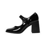 Mary Jane Shoes Retro British Wind Hepburn Black High-Theeled Thick Side-Shoe Single-Shoe Woman HZ0115