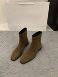 Rough Velvet Korean Small Ankle Boots Women's Shoes 2025 New Autumn And Winter Martin Boots Slim Skinny Short Boots HZ0115