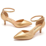 5 Cm Large Hollow Sandals Low Heel Pointy Shoes White Pointed Wedding Shoes Women Wedding Photography Women Sandals HZ0115