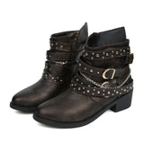Women's Shoes 2025 Autumn And Winter Thick Belt Belt Short-Sleest Single Boots Women HZ0115