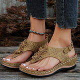 2025 New Summer Slopes Sandals Flower Clip And Beach Sandals Solid Color Large Size HZ0115
