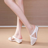 Scraper Slope And Baiji Soft Bottom Slippers Women 2025 New Spring And Summer Women's Wear Slippers Half Dragging HZ0115