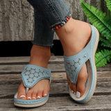 Summer New Outdoor Large-Size Roman Sandals Casual Comfortable Hollow Thick Bottom Clip Cool Slippers Women HZ0115