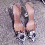 Baotou Sandals Women 2025 New Summer Transparent Crystal Fairy Wind Fine Heel High Heels High Heels Water Drill Women Shoes HZ0115