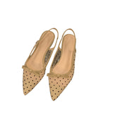 French Low-Heeled Bow Head Sandals And Fairy Shoes 2025 New Summer Mesh Canpermeable Flat Sole Shoes HZ0115