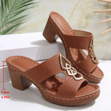 2025 New Slope And Thick-Soled Slippers Women's Shoes Thick Heel Thick-Sed Fish Mouth Type Slippers HZ0115