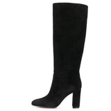 Vintage Brown Velvet High Barrel Thick And Knight Boots Hot Girl Big Barrel Around Thin High Boots HZ0115