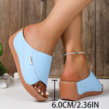 Large-Size Thick-Bottomed Slippers Women's 2025 New Summer Simple Fashion Fish Mouth Slope And Slippers Women's Shoes HZ0115