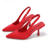 Large-Size High-Heeled Sandals Baotou Behind The Empty Stumbling Stumbling New Shallow Tip Single-Shoe Fine Heel High Heels HZ0115