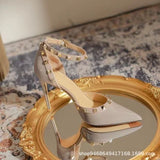 Rival Bag Head Sandals Women's Summer 2025 New Design Sense Of Niche 8Cm Word Buckle With High Heels Women's Thin Heel HZ0115