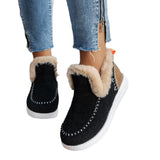 2025 New Winter Women's Cotton Shoes Plus Plus Thick Hair Side Warm Cotton Shoes Women's Shoes HZ0115