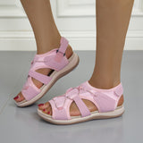 Women's Sandals 2025 Summer New Round Head Breathable Leisure Large-Size Flat-Bottomed Beach Women's Flat Bottom Comfortable HZ0115