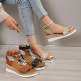 Slope Sandals Women 2025 New Summer Size With High Heel Thick Soles Lightweight Sandals HZ0115