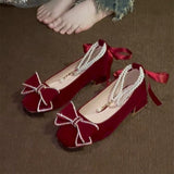 Wedding Shoes Women In The Autumn Of 2025 New Thick Heel Non-Tiring High-Heeled Shoes Wedding Red Bridal Shoes Show Heels HZ0115