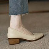 Sharp Single-Shoe Women 2025 New Thick-Heeled French Light Mouth Heeled Women's High Heels HZ0115