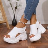 Large-Size Thick-Soled Sandals Women 2025 Summer New Fish Mouth Comfortable Flying Sports Casual Sandals HZ0115