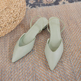 Baotou Sandals Women 2025 New Summer Simple Sharp Heeled Sandals Women's High Heel Fine Fashion Single Shoes HZ0115