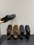 Vintage Carvings Square Head Lefu Shoes Women's Shoes Autumn And Winter New British Style Single Shoes Black Small Leather Shoes HZ0115