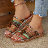 Large-Size Flat-Bottomed Slippers Women's 2025 Summer New Wear Thai Thai Sand Beach Cool Slippers Women's Shoes HZ0115