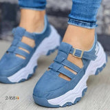 Large-Size Thick-Bottomed Buckle With Casual Sandals 2025 New Thick Low Round Head Hollow Single Shoe HZ0115