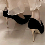 Light-Mouthed One-Shoe Temperament High Heels 2025 Summer New Famous Wind French Metal Tip Fine Heel High Heels Women HZ0115