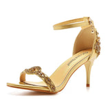 7 Cm Temperament Light Mouth With Fine Sandals Crystal Yellow Diamond Wedding Shoes Sexy Fish Mouth Summer Sandals HZ0115
