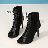 Fashion Fine High Heel Sandals Lace Fish Mouth Sexy Cool Boots Party Dance Shoes HZ0115
