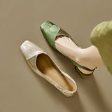 Great-Looking Retro-Print New Chinese Style Head Sandals Women 2025 Summer Color Coarse Back Empty Single Shoes HZ0115